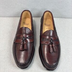 NWOB Allen Edmonds Maxfield leather tassel loafer 10.5D braided burgundy brown